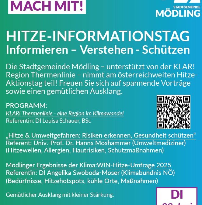 Hitze Informationstag am 09. Juni 2026 in Mödling
